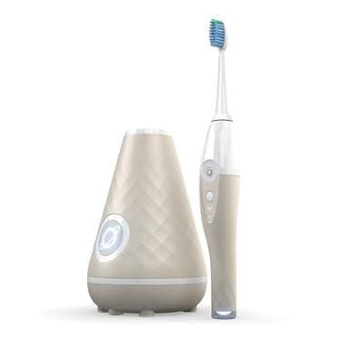 TAO Clean UV Sanitizing Sonic Toothbrush and Cleaning Station, Electric Toothbrush, Dual Speed Setting, Sandstone