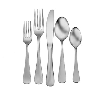 Liberty Tabletop Satin Annapolis 60 Piece Silverware Set Service for 12 Flatware Made in America USA