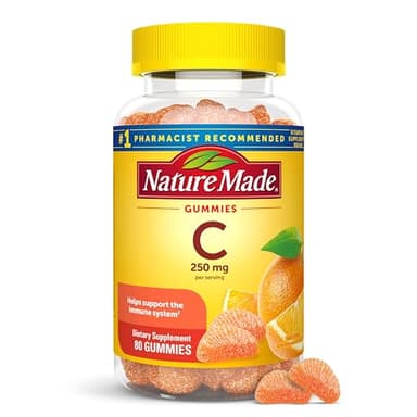 Nature Made Vitamin C 250 mg Per Serving, Dietary Supplement for Immune Support, Vitamin C Gummies for Adults, 80 Gummies, 40 Day Supply