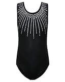 BAOHULU Gymnastics Leotards for Girls Shiny Jewels Kids Athletic Apperal Dance Outfit B199_Black_8A