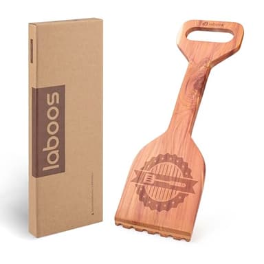 Premium Cedar Grill Scraper - Wooden BBQ Grill Cleaner, Metal Bristle-Free, Ergonomic Handle, Natural Cedar Aroma, Fits Traeger Grills - Safe & Durable Barbecue Accessory