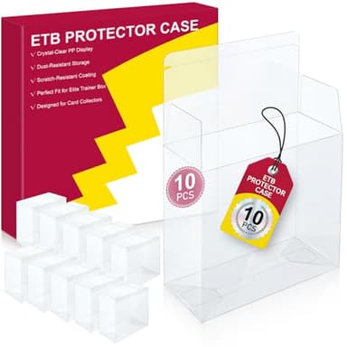 【10 Pcs】PKMN ETB-Protector Case, Elite Trainer Box Protector, ETB-Box Plastic Display Case-Compatible with Elite Trainer Boxes, Scratch-Resistant Material