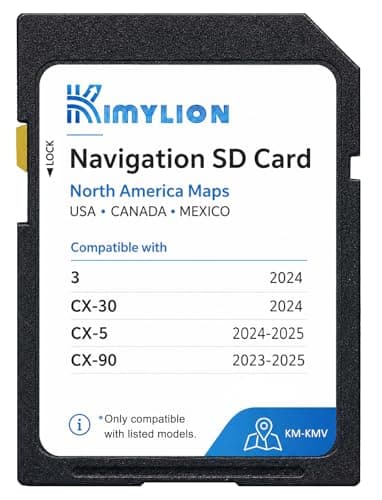 Navigation SD Card KMV666EZ1C Compatible with 2024 Mazda 3/CX-30, 2024-2025 CX-5, 2023-2025 CX-90 – Offline GPS Map Update for USA/CAN/MEX, HUD Support, Plug & Play
