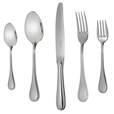Christofle Perles II Stainless Steel 30-Piece Service for 6 Flatware Set + Storage Chest