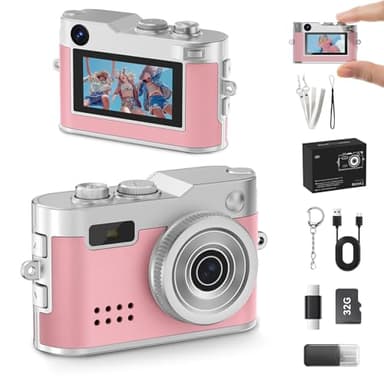Keychain Camera, 1080P Y2K Vibe Camera, 32GB SD Card, 80 Min Record, Pocket-Sized Birthday Gift for Best Friends, Valentine Gifts, Travel & Campus Life