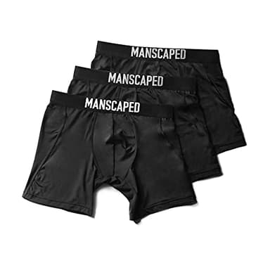 MANSCAPED® Men’s Anti-Chafe Athletic Performance Boxer Briefs (3pk - X-Large) Black