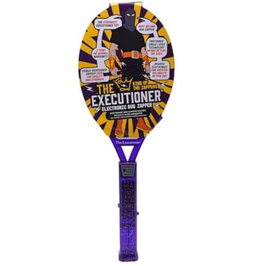 The Executioner Fly Zapper Mosquito, Wasp, Bug, Insect Killer Swatter Electric Fly Zapper Racket Single Layer for Efficient Zapping Indoor Outdoor (Purple)