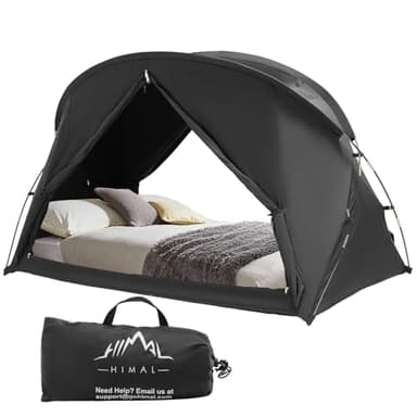 uniHimal Bed Tent Canopy Twin, Blackout Portable Sleep Tent Easy Setup, Breathable Mesh, Privacy Curtains for Adults, Ideal for Indoor