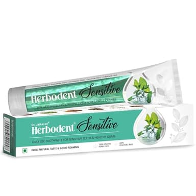 Herbodent® Sensitive Toothpaste - 6.53oz/185g Pack of 1 | Enamel Repair & Cavity Protection, Fluoride Free, Sensitive Care with Natural Mouthwash & Gum Strengthening Herbs - Clove, Tomar, Long Pepper.