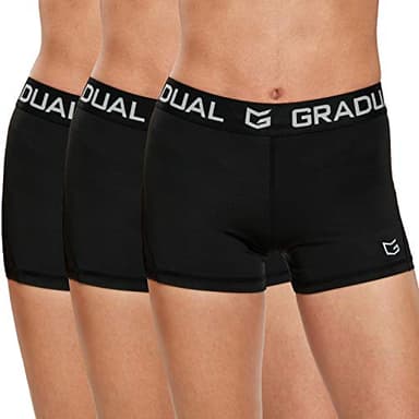 Women's Spandex Compression Volleyball Shorts 3" /7" Workout Pro Shorts for Women (3 Pack:Black/Black/Black, M)