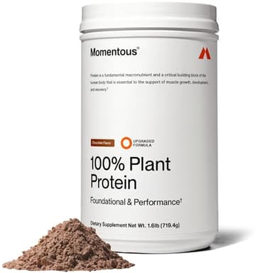 Momentous Vegan Protein Powder - 20 g Plant-Based Protein - NSF Certified for Sport - Gluten-Free - Non-GMO - 22 Servings for Essential Everyday Use - Chocolate