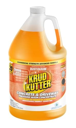 Krud Kutter Concrete & Driveway Pressure Washer Concentrate & Manual Use Cleaner | Cuts Through The Toughest Oil & Grease Stains From Concrete, Asphalt, Stone, Brick, Pavement and More | 1 Gallon