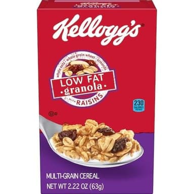 Kellogg's Low Fat Granola Cereal, With Raisins, 2.22oz (70 Count)