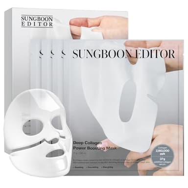SUNGBOON EDITOR Deep Collagen Overnight Mask Hydrating Mask for Glass Skin, Wrinkle Care, Firming & Pore Refining 2,160,000PPB Collagen + 9 Peptides Korean Skincare, 4ea, Gifts for Women