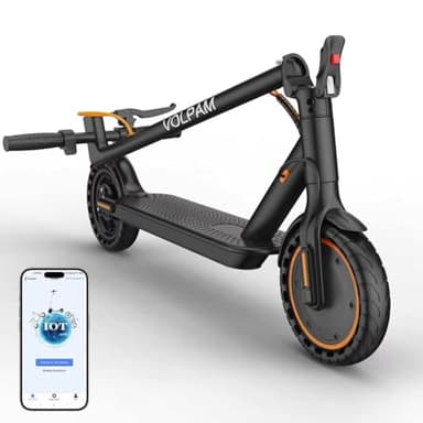 VOLPAM Electric Scooter with Double Suspension, 350W Strong Motor, Max 19 MPH Top Speed & 17 Miles Range, 8.5" Foldable E Scooter with Smart APP, Cruise Control