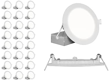 NICOR Lighting REL Series 6-inch Round White Canless LED Downlight in 4000K (16 Pack) (REL611204KRDWH-16PK)