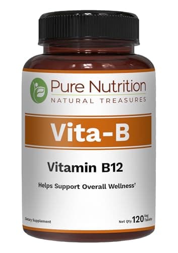 Pure Nutrition Natural Vitamin B12 1500mcg (Methylcobalamin) | 120 Veg Tabs | Vitamin B12 Supplement Helps Support Metabolism, Blood Cells, and Nerves Function* | Non GMO