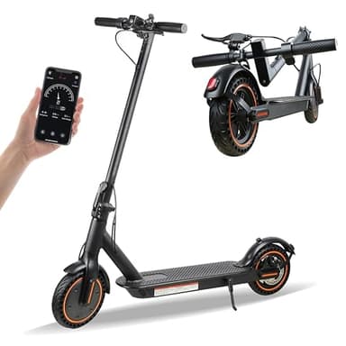 E-Scooter 500W Peak Motor,15.5MPH/19-28mi Range, 8.5" Puncture-Proof Tires. Shock Absorbing & Foldable. Cruise Control + LED Display. Lightweight Commuter for Teens/Adults.