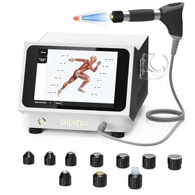 SHEYERA Upgraded Shockwave Therapy Machine & Focal Applicator, FSA or HSA-Eligible Extracorporeal ESWT Shock Wave Therapy Device for Joint/Muscle Pain Relief, Ideal for Home & Clinical