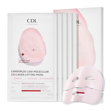 CANDORLOV Overnight Collagen Lifting Face Mask 5 Sheets, Korean Face Lifting Deep Hydrogel Mask for Glass Skin, Anti-Aging with PDRN, Hyaluronic Acid for Elasticity, Firmness