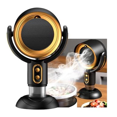 Yoicee Portable Range Hood for Kitchen Cooking, USB Rechargeable, Desktop Kitchen Exhaust Fan with 2 Speed for Indoor & Outdoor RV BBQ, Hot Pot Camping, (Gold)