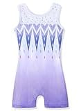 HOZIY Leotards for Girls Gymnastics 4t 5t Purple Snow Ice Sparkly Sequins Biketards