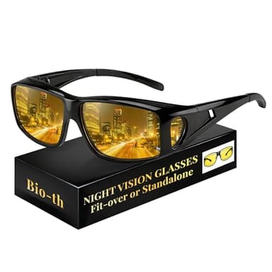 Bio-th Night Driving Glasses for Men | HD Polarized Anti Glare Night Vision Glasses | Essential Driving Glasses for Car & Motorcycle