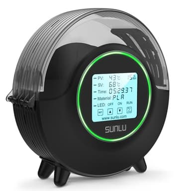 SUNLU Official Filament Dryer S2, Upgraded 3D Filament Dryer with 360°Heating Fan, Filament Dehydrator, One-Key Set with 4.6" Touch Sreen, Compatible with 1.75 2.85 3.00mm PLA PETG ABS Filament, Black