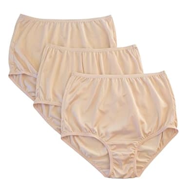 Vanity Fair Women's Perfectly Yours Ravissant Tailored Full Brief Panties, Nylon Underwear, 3 Pack, Fawn Multi, Size 7