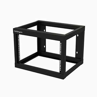 StarTech.com 6U 19" Wall Mount Network Rack 19" Deep 2 Post Open Frame for Server Room Data/AV/IT/Communication/Computer Equipment/Patch Panel w/Cage Nuts/Screws Hook/Loop - Cisco 2960 (RK619WALLO)