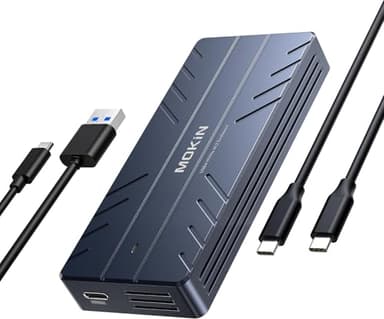 40Gbps M.2 NVMe Enclosure with Cooling Fan,Thunderbolt SSD Enclosure for M1 Pro/Max Mac,MOKiN Aluminum M.2 Enclosure Support M/B+M Key Size 2280/2260/2242 Compatible with Thunderbolt 3/4/USB4/3.2/3.1