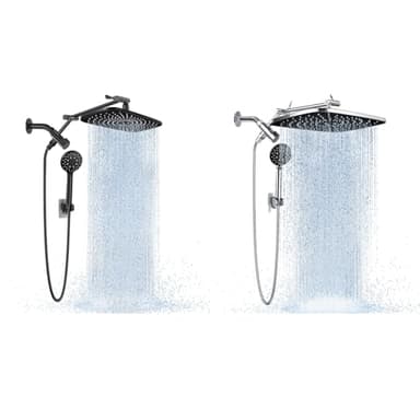 Veken Shower Head with Handheld 12" Black & 14" Chrome