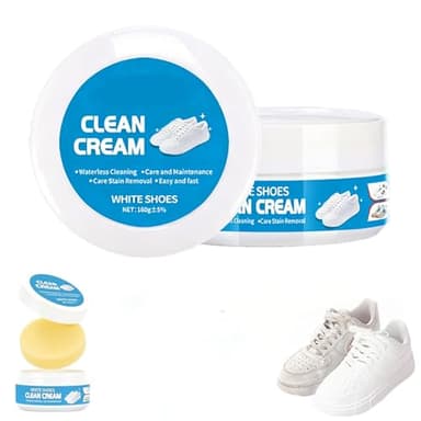 2026 New White Shoe Cleaner Cream,White Shoe Cleaner,Shoe Cleaner Sneakers,Multipurpose No-Wash Solid Comes,Easily Removes Stains,160g,Suitable for White Shoes, Sneakers, and Canvas Shoes