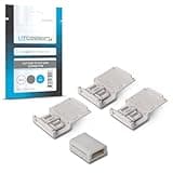 Litcessory Cut-End to Cut-End Connector for Philips Hue Lightstrip Plus (4 Pack, White - MICRO 6-PIN V4 / Solo Lightstrip)