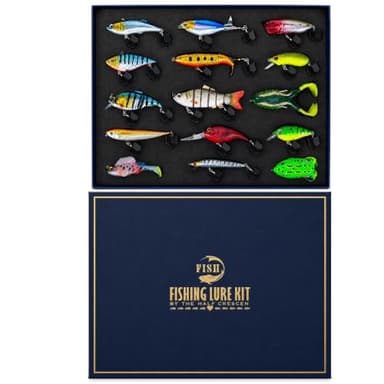 Fishing Lures Kit for Bass, 15PCS Swimbaits Crankbaits Fishing Tackle Set