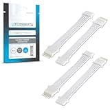 Litcessory Flexible Corner Connector/Extension Cable for Philips Hue Lightstrip Plus (2in, 4 Pack, White - Micro 6-PIN V4 / Solo Lightstrip)