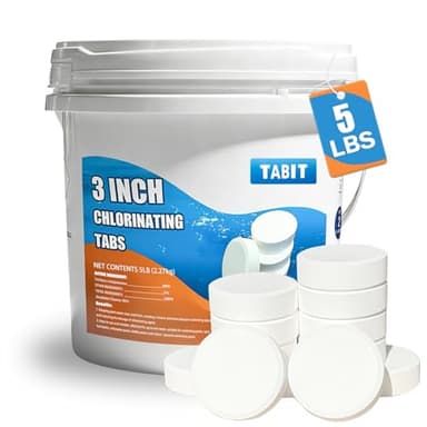 TABIT 3" Chlorine Tabs, 3 Inch Chlorinating Tablets 5 lbs for Swimming Pool, Spa and Hot Tub, Slow Dissolving