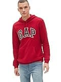 GAP mens Logo Fleece Hoodie Sweatshirt, Crimson Red, Medium US