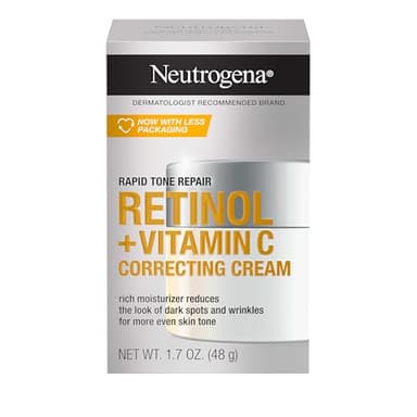 Neutrogena Rapid Tone Repair Retinol + Vitamin C Correcting Cream, Face Moisturizer with Retinol, Hyaluronic Acid & Vitamin C for Dark Spots & Discoloration, 1.7 oz