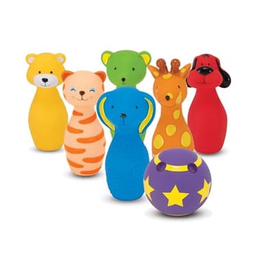 Melissa & Doug K’s Kids Bowling Friends Set, Soft Animal-Themed Pins & Ball with Carry Case, Travel-Friendly Bowling Game Sports Toy, Indoor & Outdoor Toddler Toys for Kids Ages 2+