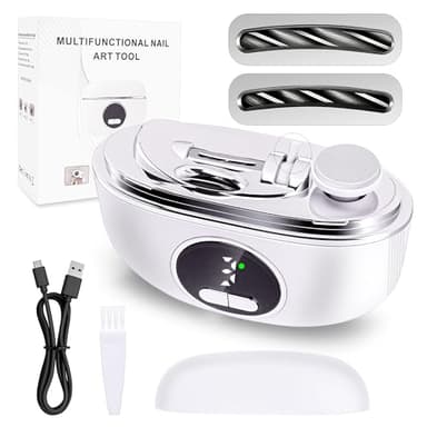 2026 3-in-1 Electric Nail Clippers for Seniors with Adjustable Dual-Slot, 3-Speed Trimming & Sanding Electric Toenail Clippers for Seniors, Adults & Kids, Debris Collection, Night Lighting, White 1PCS