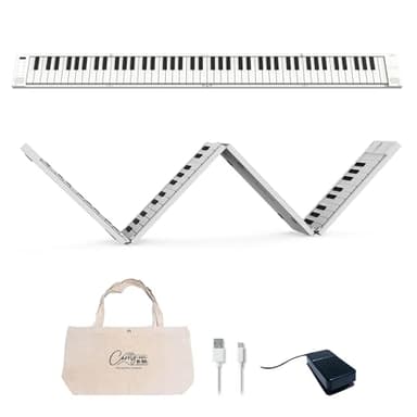 Blackstar Carry-on White 88 Keys USB MIDI Controller for Portable Folding Digital Piano with Rechargeable Battery