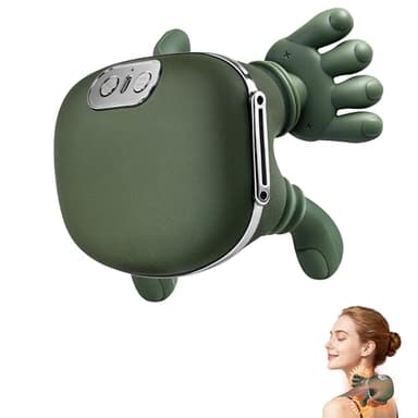 KAXLIDEN Shoulder and Neck Massager, Bionic Heated Massager, Neck Massager with Fingers, 4D Kneading Massage, Simulates a Real Palm Massage for Comfort, Relax Muscle Tension (Green)