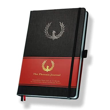 The Phoenix Journal - Quarterly Goal Planner, Daily Planner Journal & Organizer for Goal Setting, Productivity & Focus - Undated 12 Week Planner, Weekly & Monthly Planning, Habit Tracking - Hardcover - Black