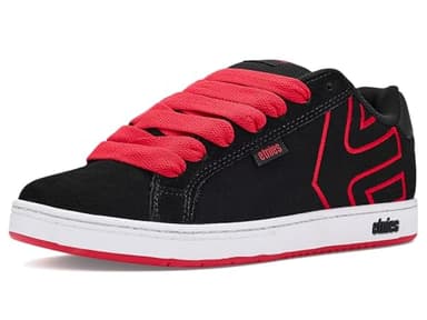 Etnies Fader – Classic Skate Heritage Style with on-Trend Puffy Look, Reinforced Cupsole, Cushioned Fit, Everyday Sneakers - Black/Red - 11