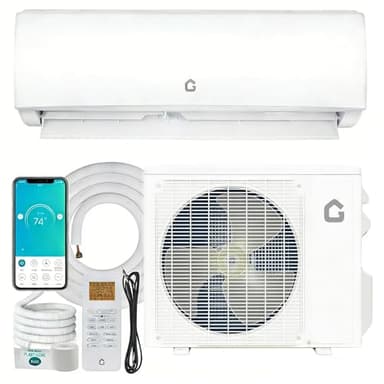 23,000 BTU Ductless Mini Split AC & Heat Pump, 230V, Energy Efficient Inverter with WiFi Control, R32 Refrigerant, Ultra-Quiet, Cools/Heats Up to 1,500 Sq.ft, 7 Modes, Pro Install Kit Included