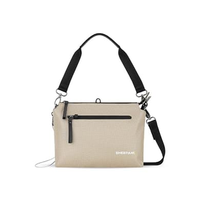 Sherpani Mei, Small Anti Theft Crossbody Purse, Lightweight Cross Body Bag, Handbags, Fashion Trio Bag with Metal Hardware, Travel Gift (Straw)