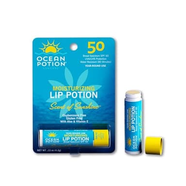 Ocean Potion Sun Care Sunscreen Lip Balm SPF 50 - Hydrating SPF Lip Balm with Broad Spectrum UVA/UVB Protection, Lightweight Sunscreen Lip Balm for Outdoor Sun Care, 4.2g