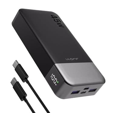 JUOVI J2621 Power Bank Portable Charger 20000mAh 45W, PD3.0 QC 4.0 Fast Charging Battery Pack with LED Display,2 USB-C,2 USB-A for iPhone 15 16, MacBook