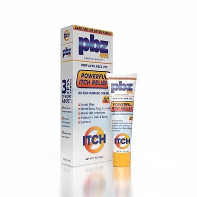 PBZ OTC Antihistamine Cream with 1% Tripelennamine HCl, Kid Safe Itch Relief, 1 oz